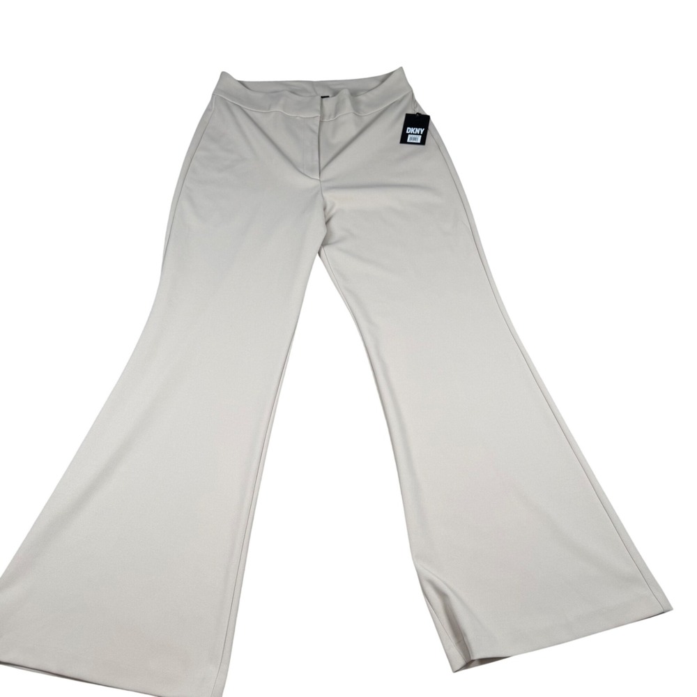 DKNY Wide Leg Tall Dress Pants Foundations Pebble High Waisted 14 P2RKAO19